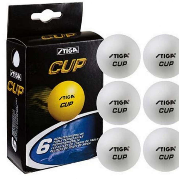 Кульки для настільного тенісу Stiga Cup 3, 6 шт., білий, C--6.