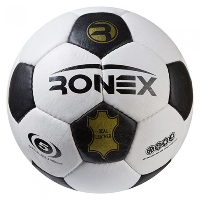 Мяч футбольний -310 Ronex(MK) шкіра/мікрофібра, чорно/білий.