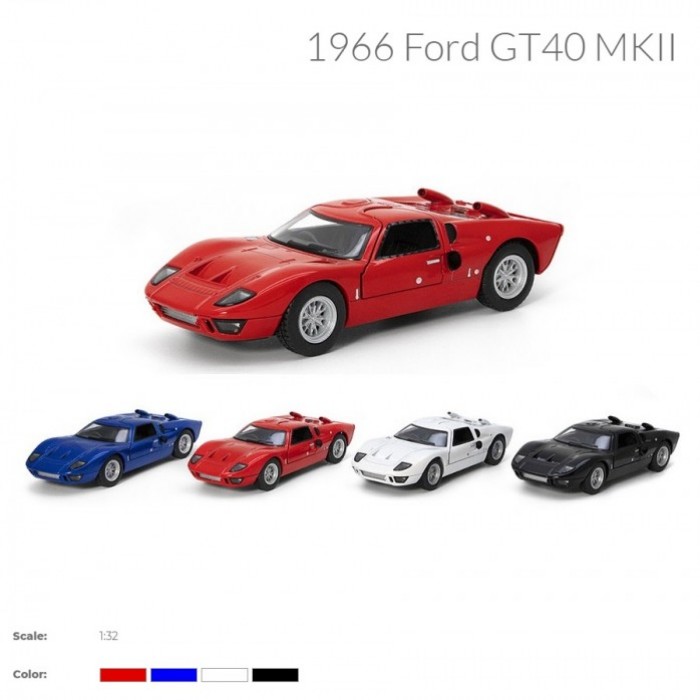 Модель легкова FORD GT40 MKII (1966) 5'' KT5427W метал.інерц.відкр.дв.4кол.кор./96/
